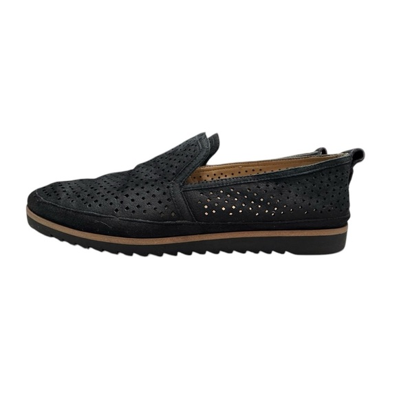 Women’s Franco Sarto Black Hadrea Slip-On Suede Perforated Loafers: Size 8.5M - Picture 7 of 11